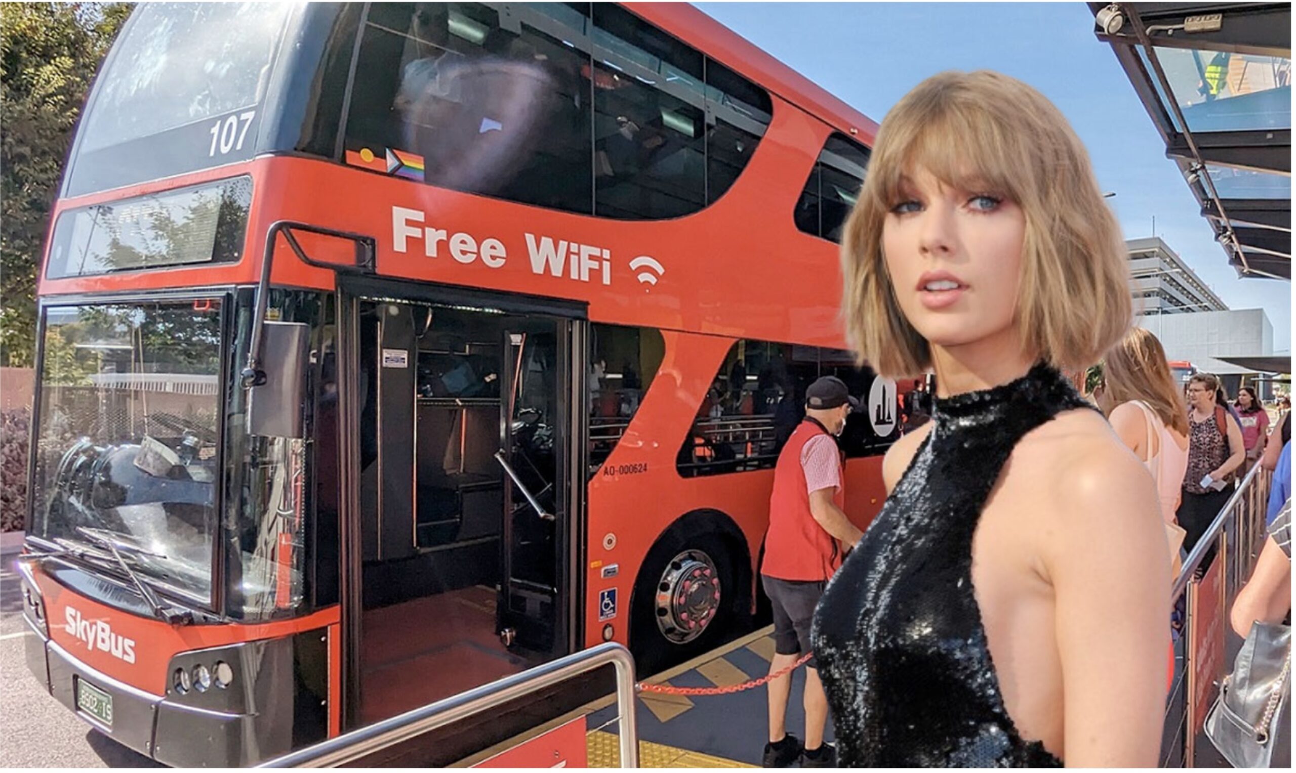 Taylor Swift Arrives in Melbourne, Grabs SkyBus From Airport